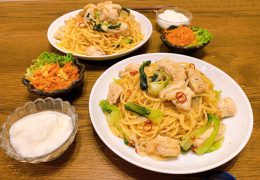 鶏肉と青梗菜の和風醤油パスタ｜醤油大使レシピ
